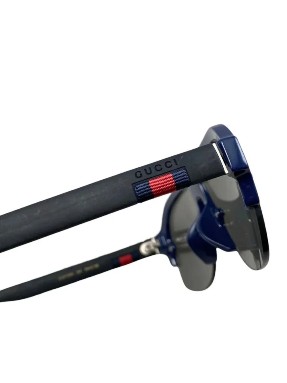 Gucci Sunglasses Asian Fit Logo Navy Blue Black Eyewear
